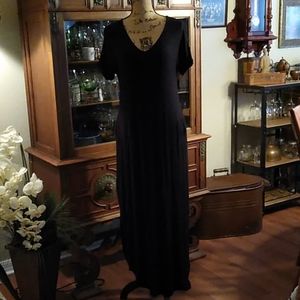 Stillettos long black maxi tee shirt dress size sm